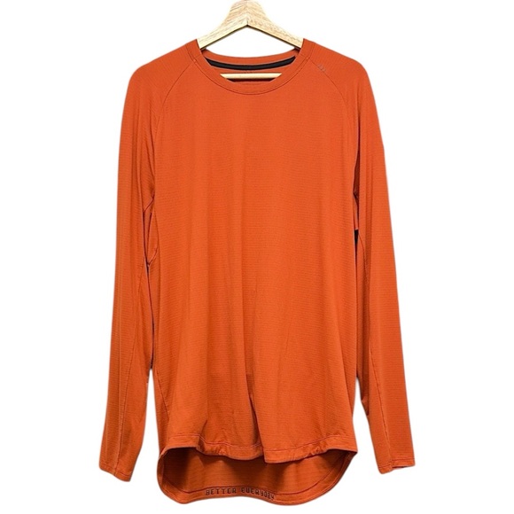 lululemon Shirt Mens L Orange Long Sleeve Tee terracotta Rust Orange Sport Prep - Picture 1 of 13